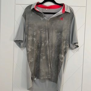 Golf/Polo - Size Large - geometrical pattern - grey/green